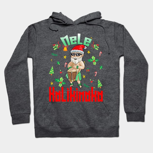 Mele Kalikimaka Christmas Santa Shaka Hawaii Hoodie by intelus